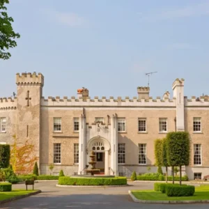castle among greenery, unique accommodation display